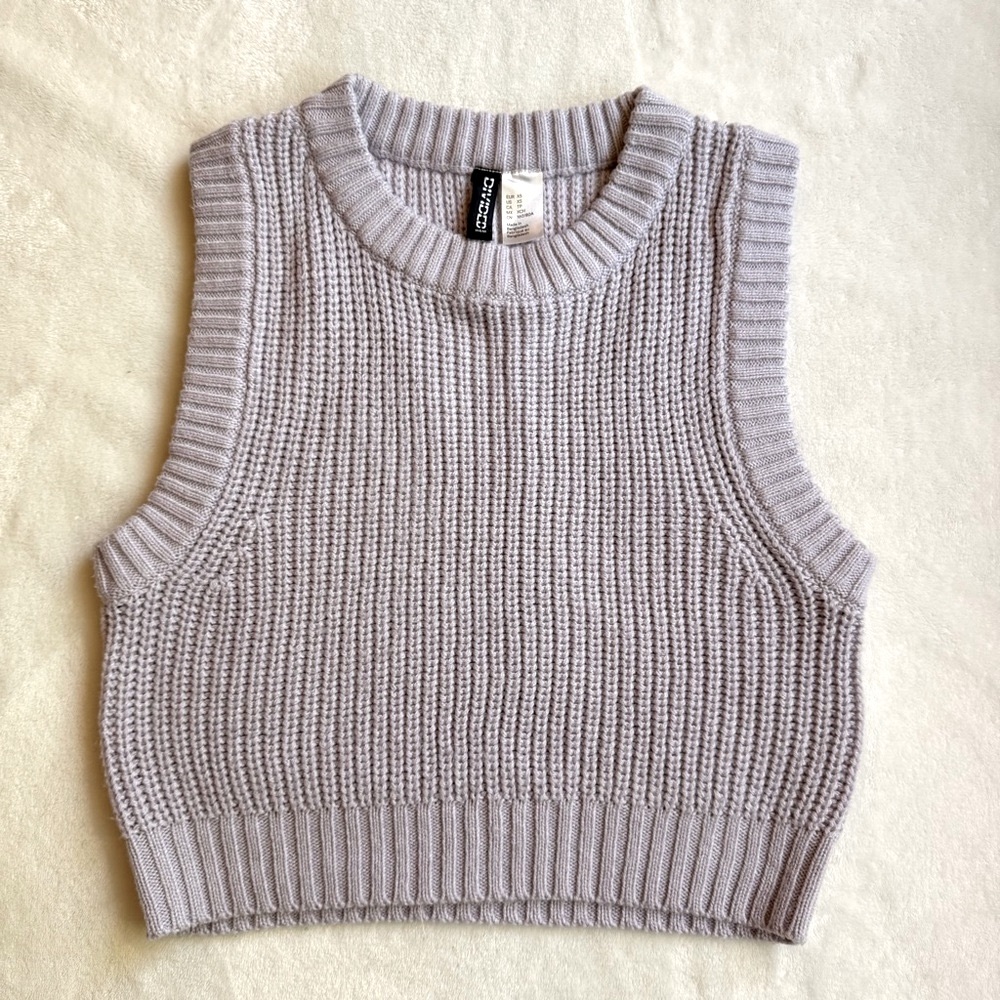 H&M Purple Ribbed Knit Top